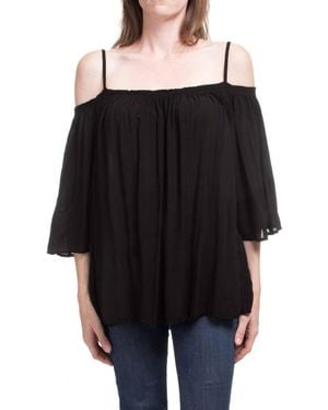 Gigi Moda Arianna Square Neck Top - Black