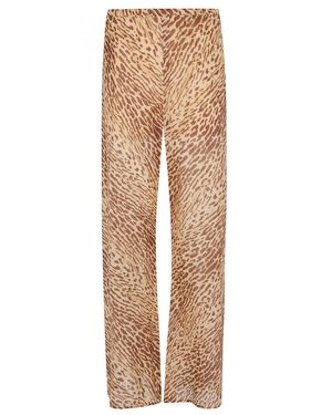 Zimmermann Mid-Rise Tan Leopard Cotton Cascadian Bias Pants - Natural