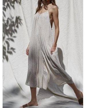 By Together Wide-Leg Micro Print Romper - Gray