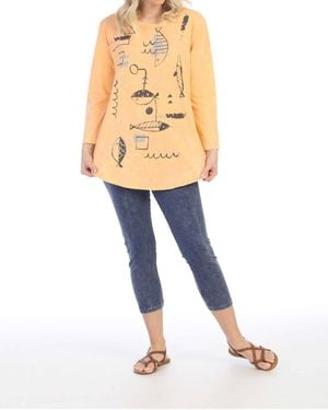 Jess & Jane Piers Mineral Washed Cotton Top - Blue