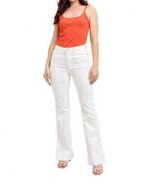Judy Blue Side Slit Slim Bootcut Jeans - White