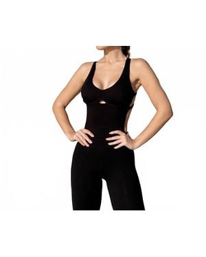 Rockstar Peach Rosie Strappy Back Jumpsuit - Black