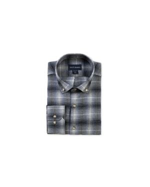 Scott Barber Long Sleeve Ombre Plaid Shirt - Blue