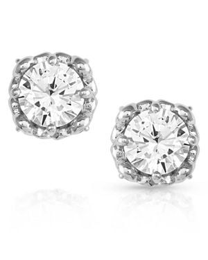 Montana Silversmiths On The Edge Crystal Post Earrings - Metallic
