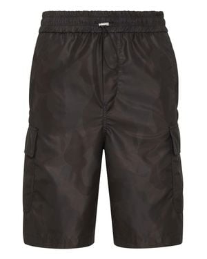 Philipp Plein Shorts Cargo Fit Camouflage - Gray