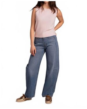 White + Warren Cashmere Shell Tank - Blue