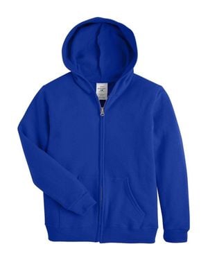Hanes Ecosmart Youth Full-Zip Hooded Sweatshirt - Blue