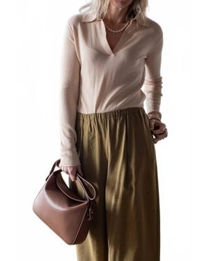 Alysi Maglia Long Sleeve Polo - Brown