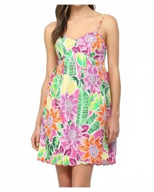 Fate Summer Tropical Mini Dress - Green