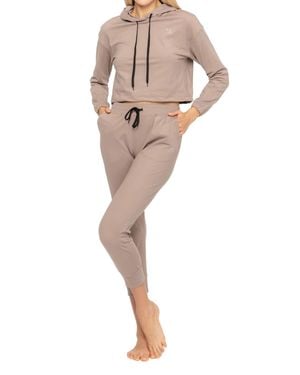 Lovyt Mid-Rise Sweatpants - Natural