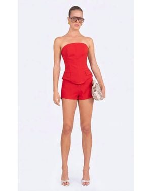 NonChalant Label Georgia Strapless Top - Red
