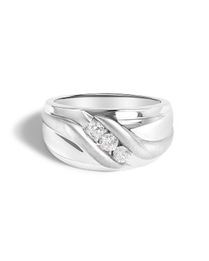 Haus of Brilliance 925 Sterling 1/2 Cttw Diamond Channel Set 3-Stone Band Ring - White