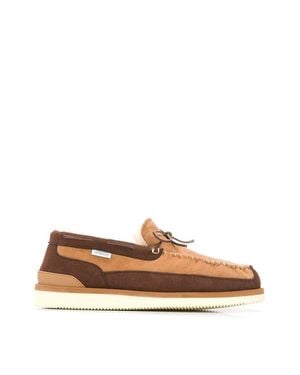Suicoke Shearling-Lined Loafers - Brown