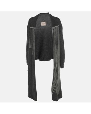 Martha Porter Rib Knit Long Cardigan - Black