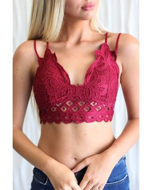 anemone-designer Luxe Lace Bralettes - Red