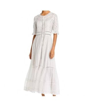 LoveShackFancy Jovina Midi Dress - White