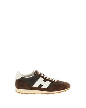 Hogan H727 Suede Fabric Sneakers - Brown