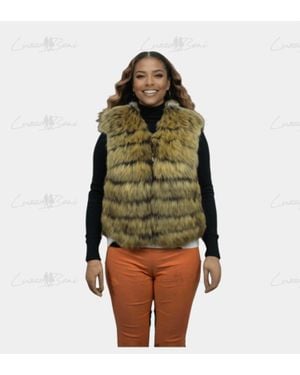 Lusso Beni Vector Fur Vest - Green