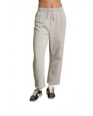 PERFECTWHITETEE Fallon Fleece Barrel Leg Sweatpant - Gray