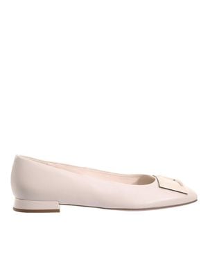 Högl Coco Square Buckle Leather Ballet Flats - Pink