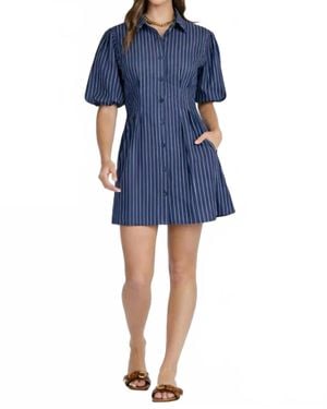 Bishop + Young Jacqueline Bubble Sleeve Dress - Blue