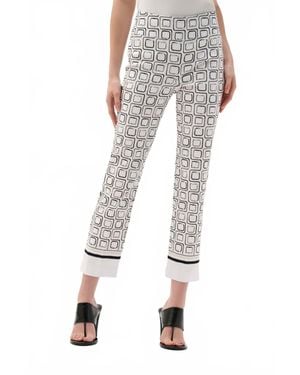 Joseph Ribkoff Millennium Printed Straight Leg Pull On Pants - Gray