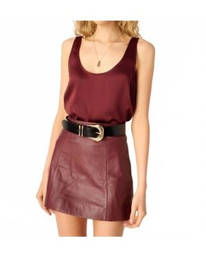 Cami NYC Cillian Genuine Leather Mini Skirt - Red
