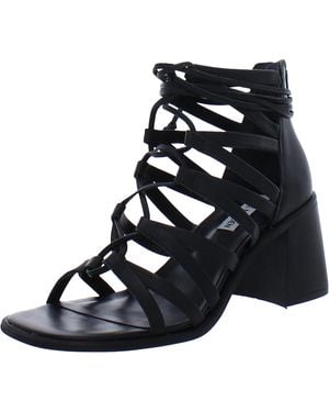 Steve Madden Cherri 30 Leather Strappy Gladiator Sandals - Black