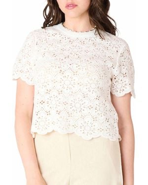 Dex Amelia Crochet Crop Top - Natural
