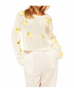 John + Jenn Orlando Embroidered Sweater - Natural