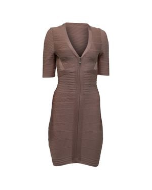 Hervé Léger Bandage Mini Dress - Brown