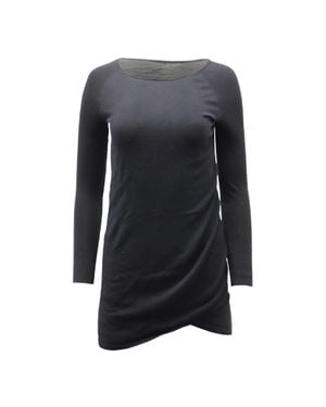 Theory Long Sleeve Draped Jersey Dress - Black