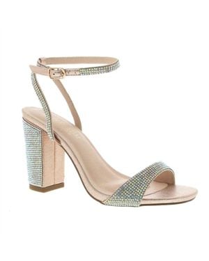 De Blossom Collection Ankle Strap Heels - Metallic