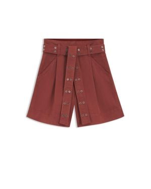 BOSS Eyelet-Belt Shorts - Red