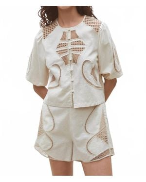Suncoo Lindsay Puff Sleeve Blouse - Gray