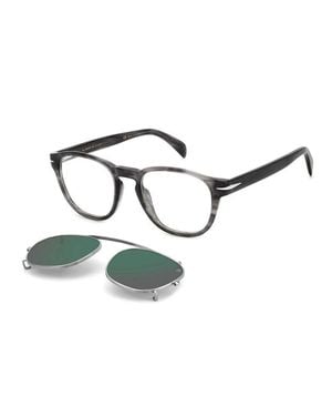 David Beckham Sunglasses Square Full Rim, Frame And Clear With Magnetic Clip-On Lens Db1117/Cs0807Ir - Green