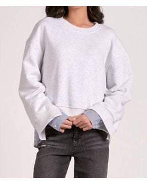 Elan Long Sleeve Mixed Media Top - White