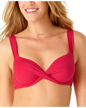 Anne Cole Twist-Front Underwire Bikini Top - Red