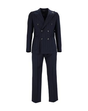 Tombolini Dream Pinstripe Lambswool Suit - Blue