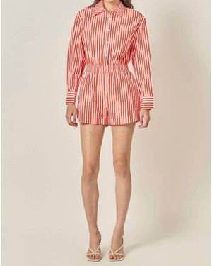 English Factory Stripe Edit Romper - Pink