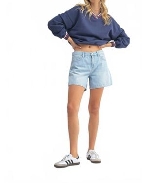 Just Black Denim Lightweight Longer Length Shorts - Blue