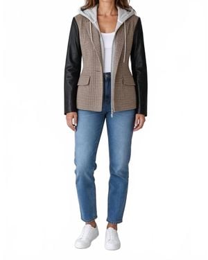 Six Fifty Mixed Media Checkered Jacket - Black