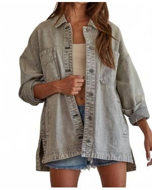 By Together This Weekend Denim Jacket - Gray