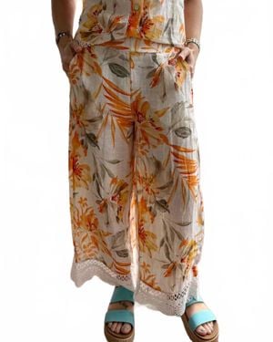 SPANNER Lace Trim Pant - Multicolor