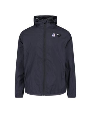 Comme des Garçons Minimalist Hooded Zippered Jacket - Blue