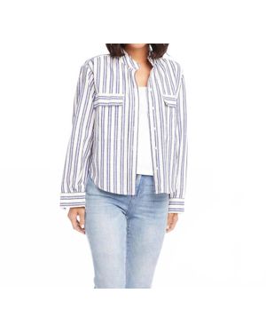 Karen Kane Sevil Stripe Shirt Jacket - White