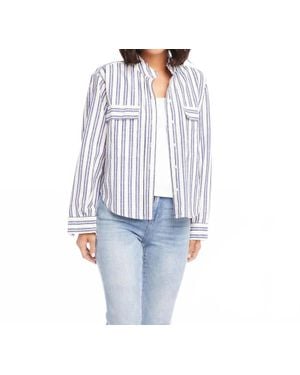 Karen Kane Sevil Stripe Shirt Jacket - White