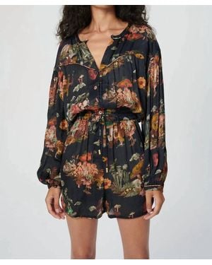 Chufy Long Sleeve Bamboo Playsuit - Black