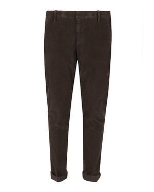 Dondup Slim-Fit Corduroy Pants With Cuffed Hems - Black