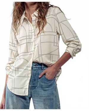 Urban Daizy Chloe's Geo Print Button-Down Shirt - Natural